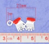Image de Pendentifs en Alliage de Zinc Forme Gants Plaqué argent, 21.0mm x 11.0mm, 20 Pièces
