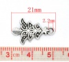 Picture of Antique Silver Color Christmas Tree Charms Pendants 21x14mm, sold per packet of 50