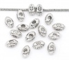 Picture of Zinc Based Alloy Sport European Style Large Hole Charm Beads Football Antique Silver Color About 14mm x 9mm, Hole: Approx 4.5mm, 30 PCs