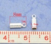 Bild von 200 Stück Messing Schnur Endkappen für Halskette oder Armband Rund Versilbert (für 1.5mm Schnur) 8mm x 2.5mm