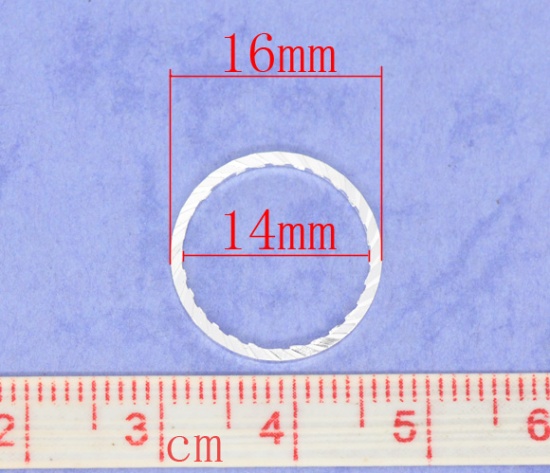 Picture of 1mm Brass Closed Soldered Jump Rings Findings Round Silver Plated 16mm Dia., 50 PCs                                                                                                                                                                           