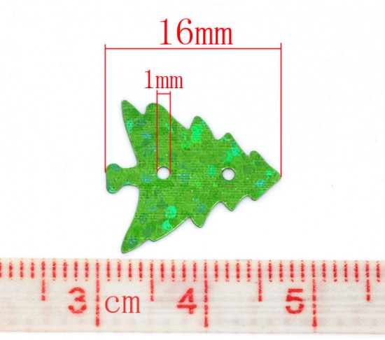 Immagine di PVC Lustrino Albero di Natale Verde 16mm x 15mm, 1000 Pz