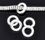 Immagine di Lega di Zinco Anello Chiuso Stile Anello di Salto Tondo Argento Placcato 8mm Dia, 100 Pz