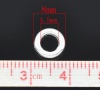 Picture of Zinc Based Alloy Closed Soldered Jump Rings Findings Round Silver Plated 8mm Dia, 100 PCs