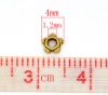 Picture of Zinc Based Alloy Spacer Beads Star Gold Tone Antique Gold About 4mm x 4mm, Hole:Approx 1.2mm, 500 PCs