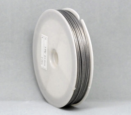 Stainless Steel Beading Wire Thread Cord Antique Silver Color 0.8mm, 1 Roll (15M/Roll)