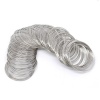 Picture of 200 Loops Steel Beading Wire Bracelets Components Round Silver Tone 0.6mm, 37mm - 40mm Dia.