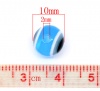Imagen de Cuentas Chicle Resina de Bola,Azul,Ojo Mal 10mm Diámetro, Agujero: acerca de 2mm, 100 Unidades