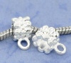 Picture of Silver Plated Bail Beads Fit European Bracelet 14x9mm, sold per packet of 30