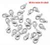 Picture of Brass Lobster Clasps Silver Tone 15mm( 5/8") x 9mm( 3/8"), 30 PCs                                                                                                                                                                                             
