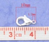Picture of Brass Lobster Clasps Silver Plated 10mm( 3/8") x 6mm( 2/8"), 50 PCs                                                                                                                                                                                           