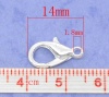 Picture of Zinc Based Alloy Lobster Clasps Silver Plated 14mm x 8mm, 50 PCs