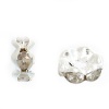 Picture of Copper Rondelle Spacer Beads Round Silver Plated Clear Rhinestone About 6mm( 2/8") Dia, Hole:Approx 1mm, 1000 PCs