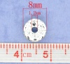 Bild von Messing Rondelle Spacer Perlen Zwischenperlen Rund Versilbert Weiß Strass ca. 8mm D., Loch:ca. 1.2mm, 100 Stück                                                                                                                                               