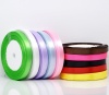 Picture of Polyester Easter Satin Ribbon Mixed 10 Colors About 12.5mm( 4/8"), 10 Rolls(Approx 25 Yards/Roll)
