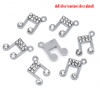 Picture of Silver Tone Rhinestone Musical Note Charm Pendants 17x15mm, sold per packet of 10