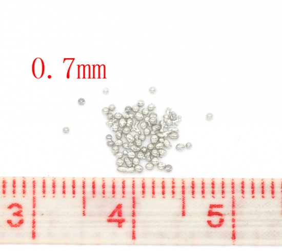 Immagine di Vetro Seme Perline Argento Placcato Madreperla Dia: Circa 0.7mm 100 Grammi