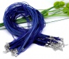 ロープ+オーガンザ+合金 コードストリングネックレス 紺碧 43.2cm長さ、 20 本 の画像