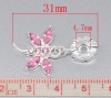 Bild von Acryl European Stil Charm Großloch Dangling Perlen Versilbert Strass Libelle 31x20mm , 10 Stücke