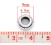 Immagine di Lega di Zinco Stile Europeo Perline Tondo Argento Antico Circa 9mm Dia, Foro: Circa 4.8mm, 50 Pz