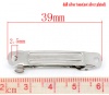 Imagen de Pinzas de pelo Aleación de De arco Tono de Plata 3.9cm x 9mm, 50 Unidades