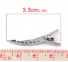 Picture of Alloy Alligator Hair Clips Arched Silver Tone 33mm x 6mm, 100 PCs