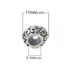 Bild von Zinklegierung European Stil Charm Großlochperlen Antiksilber Muster Stopper mit Gummi 11x5mm, 10 Stücke