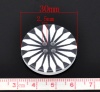 Immagine di Legno Bottone da Cucire ScrapbookBottone Tondo Bianco Quattro Fori Fiore Disegno 3cm Dia, 20 Pz