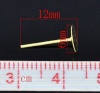 Image de Apprêts de Boucles d'Oreilles Puces en Alliage avec Embouts Forme Rond Doré 12mm x 6mm, Epaisseur de Fil: (21 gauge), 800 Pcs