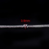 Picture of Copper European Style Snake Chain Charm Necklace Silver Plated With Snap Clasp 46cm long, 2 PCs