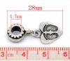Immagine di Lega di Zinco Stile Europeo Charm Dangle PerlineCuore Argento Antico Impronta del Piede Disegno 28.0mm x 12.0mm, 20 Pz