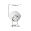Immagine di Vetro Stile Europeo Perline Tondo Bianco Argento Placcato Sfaccettato Circa 14.0mm x 9.0mm, Foro: Circa 4.8mm, 20 Pz