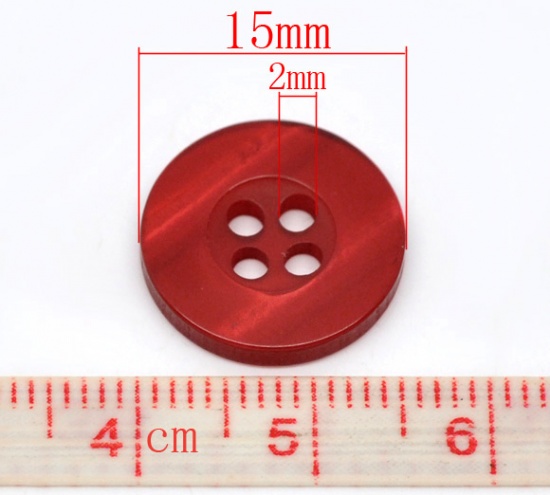 Picture of Resin Sewing Buttons Scrapbooking 4 Holes Round Mixed 15mm( 5/8") Dia, 100 PCs