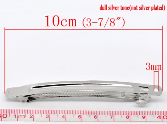 Immagine di Lega di Ferro Fermacapelli Arcuato Tono Argento 10cm x 0.7cm, 10 Pz