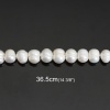Image de (Classement B) Naturel Perle d'Eau Douce de Culture Perles Semi Baroque Blanc 9mm-10mm, Taille de Trou: 0.5mm, 36.5cm long, 1 Enfilade(Env. 42Pcs)