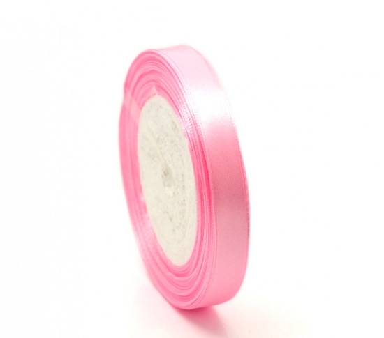 Picture of Polyester Easter Satin Ribbon Pink About 12.6mm( 4/8"), 1 Roll (Approx 25 Yards/Roll)