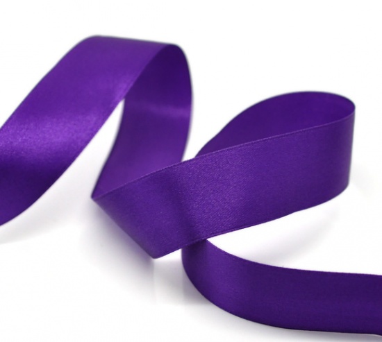 Picture of Polyester Easter Satin Ribbon Purple 24mm(1"), 1 Roll(Approx 25 Yards/Roll)