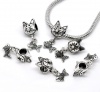 Picture of European Style Large Hole Charm Dangle Beads Fish Cat Antique Silver 23mm x 10mm, 20 PCs