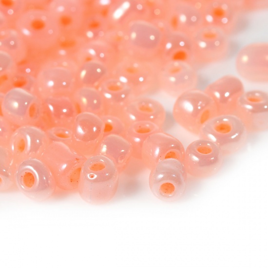 Image de 6/0 Perles de Rocailles Rondes en Verre Rose Env. Dia. 4mm, Taille du Trou: 1.0mm, 450 Grammes