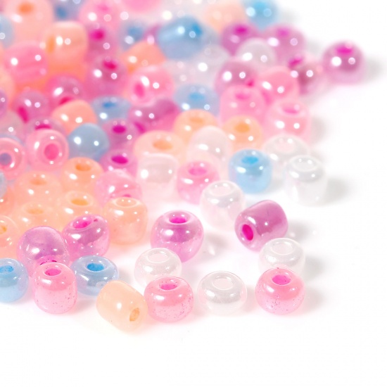 Picture of 6/0 Glass Seed Beads Round Rocailles Mixed Pearlized About 4mm Dia, Hole: Approx 1mm, 500 gram