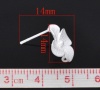 Picture of Copper Ear Post Stud Earrings Findings Flower Silver Plated W/ Loop 14mm( 4/8") x 14mm( 4/8"), Post/ Wire Size: (18 gauge), 10 PCs