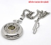 Picture of Silver Tone Chain Quartz Pocket Watch Battery Included 42cm (16-1/2"), sold per packet of 1