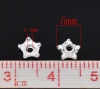 亜鉛合金 座金 花座 ビーズキャップ 銀メッキ (ビーズに適応サイズ： 6mm-8mm) 点柄 5mm x 5mm、 500 個 の画像