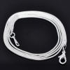 Picture of Copper Snake Chain Necklace Silver Plated 61cm(24") long, Chain Size: 1.2mm, 12 PCs