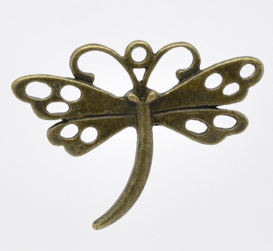 Bild von Antik Bronze Libelle Anhänger 36x29mm.Verkauft eine Packung mit 20
