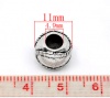 Image de Perles à Gros Trou au Style Européen en Alliage de Zinc Base-ball Argent Antique 11mm x 9mm, Tailles de Trous: 4.9mm, 20 Pcs