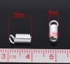 Image de 200 Embouts serre-fil Ressort Argenté pour Collier/Bracelet 9x4mm