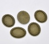 亜鉛合金 レジン セッティング台 ミール皿 ペンダント オーバル型 銅古美 ( 26mm x 19mm に合う) 34mm x 28mm、 10 個 の画像