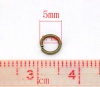 Picture of 0.8mm Iron Based Alloy Open Jump Rings Findings Round Antique Bronze 5mm Dia, 1000 PCs
