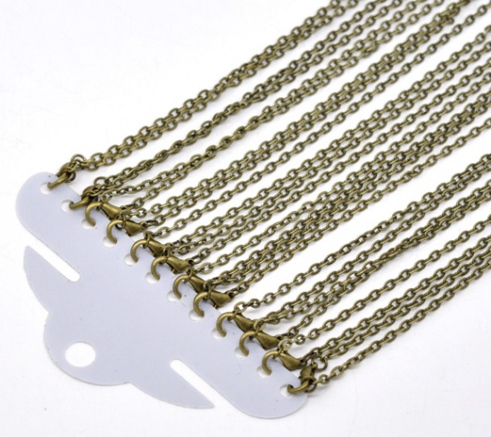 Picture of Link Cable Chain Necklace Antique Bronze 45.6cm(18") long, Chain Size: 3x2mm(1/8"x1/8"), 12 PCs